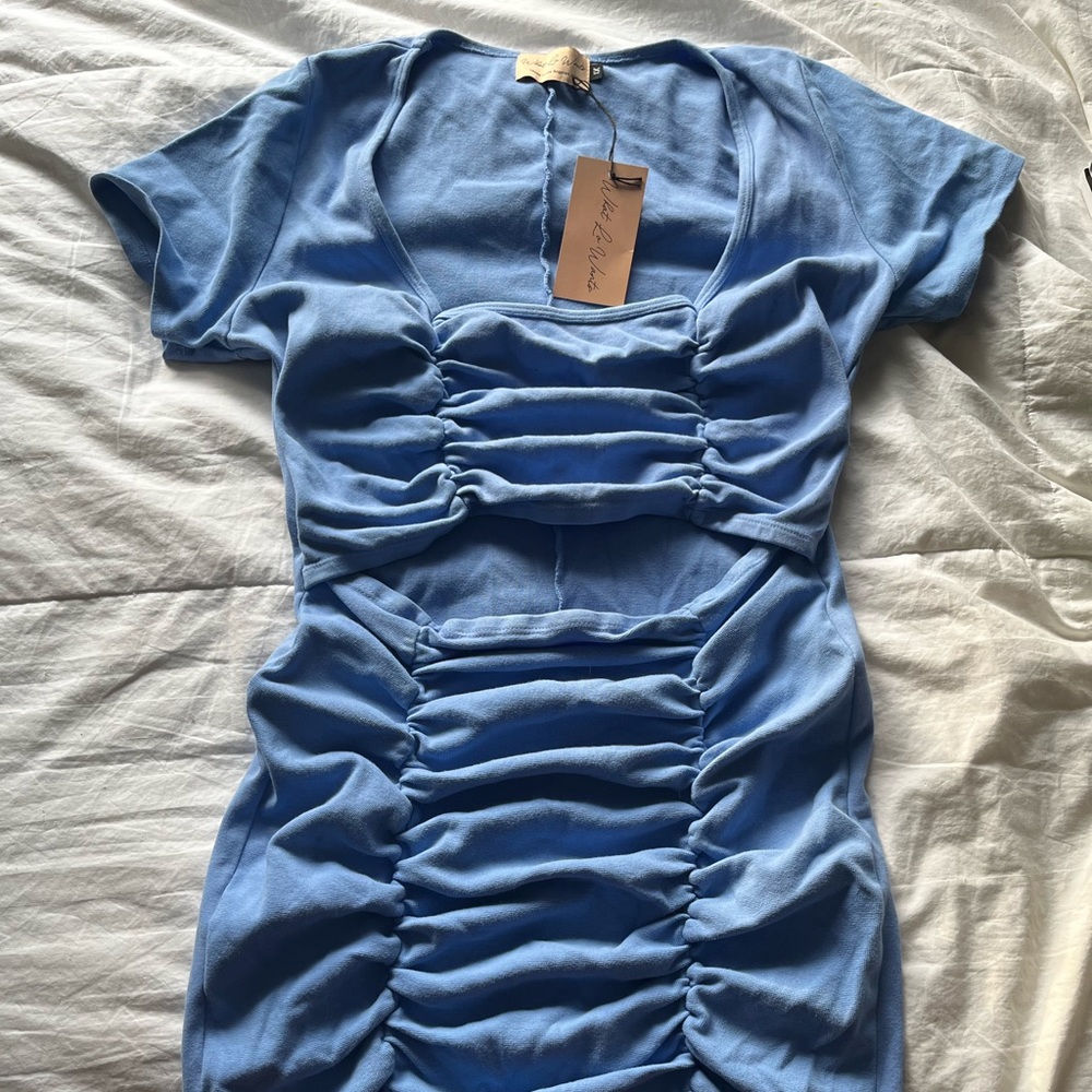 Ruched Cotton Cut-Out Dress! - Picture 7 of 8
